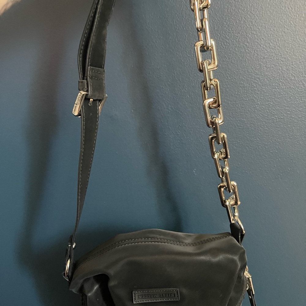 Steve Madden Black Crossbody Bag with Gold Chain